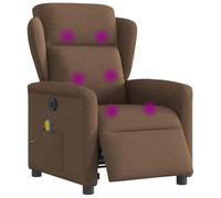 vidaXL Sillón reclinable de masaje eléctrico tela marrón