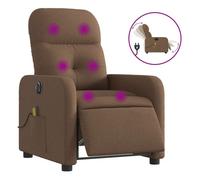 Vidaxl sillón reclinable de masaje eléctrico tela marrón