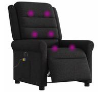 vidaXL Sillón reclinable de masaje eléctrico tela negro