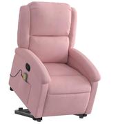 vidaXL Sillón Reclinable de Masaje Elevable, Silla con Respaldo Reposabrazos, Sillón de Relax Descanso, Asiento Ajustable, Terciopelo Rosa