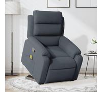 vidaXL Sillón Reclinable de Masaje Elevable, Silla con Respaldo, Sillón Orejero Ajustable, Asiento para Personas Mayores, Terciopelo Gris Oscuro