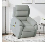 vidaXL Sillón Reclinable de Masaje Elevable, Silla con Respaldo, Sillón Orejero Ajustable, Asiento para Personas Mayores, Terciopelo Gris Claro