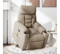 vidaXL Sillón reclinable de Masaje elevable Tela Microfibra Gris Taupe, sillón reclinable Elevador, sillón reclinable para Personas Mayores, sillón Elevador eléctrico