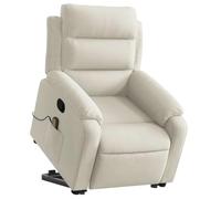 vidaXL Sillón reclinable de Masaje elevable Terciopelo Crema
