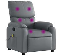 vidaXL Sillón reclinable de Masaje en Piel sintética Gris