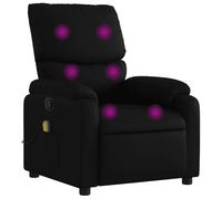 vidaXL Sillón reclinable de Masaje en Piel sintética Negra