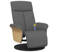 vidaXL Sillón Reclinable de Masaje, Silla con Reposapiés, Sillón de Descanso Relax TV, Asiento Tapizado para Salón Hogar, Tela Gris Oscuro