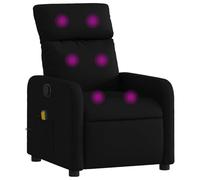 vidaXL Sillón Reclinable de Masaje, Silla con Respaldo Reposabrazos, Butaca de Relax Descanso TV, Asiento Ajustable para Casa, Tela Negro