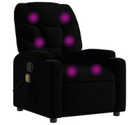 vidaXL Sillón Reclinable de Masaje, Silla con Respaldo Reposabrazos, Sillón de Televisión Relax Descanso, Asiento para Salón, Tela Negro