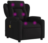 vidaXL Sillón Reclinable de Masaje, Silla con Respaldo Reposabrazos, Sillón de Televisión Relax Descanso, Asiento para Salón Hogar, Tela Negro
