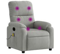 Sillón reclinable de masaje tela de microfibra gris claro
