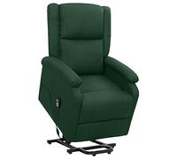 vidaXL Sillón Reclinable de Pie Ajustable Reposapiés Silla Sofá Asiento Sala de Estar Salón Oficina Mueble Elevable Ergonómico de Tela Verde Oscuro