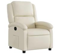 vidaXL Sillón reclinable de Piel sintética Color Crema