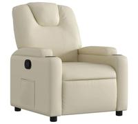 vidaXL Sillón reclinable de piel sintética color crema
