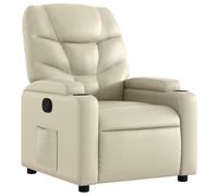 vidaXL Sillón reclinable de piel sintética color crema