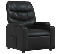 vidaXL Sillón reclinable Relax para salón con respaldo y reposabrazos, cuero sintético negro