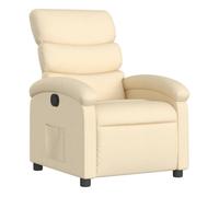 vidaXL Sillón Reclinable, Asiento con Reposabrazos Respaldo, Sillón de Descanso Televisión, Sillón Ajustable para Salón Oficina, Tela Crema