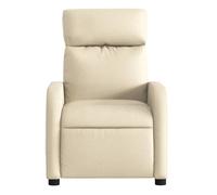 Vidaxl sillón reclinable de tela crema