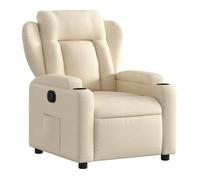 Vidaxl sillón reclinable de tela crema