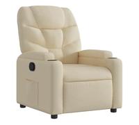 Vidaxl sillón reclinable de tela crema