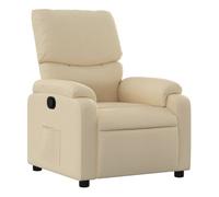 vidaXL Sillón Reclinable, Silla con Respaldo Reposabrazos, Sillón de Televisión Relax Descanso, Asiento para Salón Hogar, Tela Crema