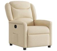 vidaXL Sillón reclinable de Tela Crema, Silla reclinable, sillón reclinable para Ancianos, sillón de sofá, sillón, sillón reclinable para TV