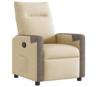 vidaXL Sillón reclinable de Tela Crema, Silla reclinable, sillón reclinable para Ancianos, sillón de sofá, sillón, sillón reclinable para TV