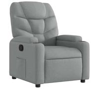 vidaXL Sillón Reclinable, Silla con Respaldo Reposabrazos, Sillón de Televisión Relax Descanso, Asiento para Salón Hogar, Tela Gris Claro