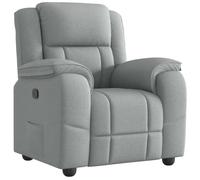vidaXL Sillón reclinable de Tela Gris Claro