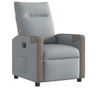 vidaXL Sillón reclinable de Tela Gris Claro, Silla reclinable, sillón reclinable para Ancianos, sillón de sofá, sillón, sillón reclinable para TV