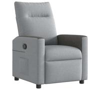 vidaXL Sillón reclinable de Tela Gris Claro, Silla reclinable, sillón reclinable para Ancianos, sillón de sofá, sillón, sillón reclinable para TV