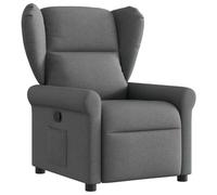 vidaXL Sillón reclinable de Tela Gris Oscuro