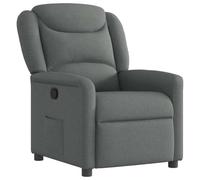 vidaXL Sillón reclinable de Tela Gris Oscuro, Silla reclinable, sillón reclinable para Ancianos, sillón de sofá, sillón, sillón reclinable para TV