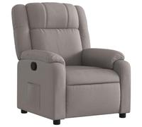 vidaXL Sillón Reclinable, Silla con Respaldo Reposabrazos, Sillón de Relax Descanso TV, Asiento Ajustable para Ancianos, Tela Gris Taupe