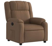 vidaXL Sillón Reclinable, Silla con Respaldo Reposabrazos, Sillón de Relax Descanso TV, Asiento Ajustable para Ancianos, Tela Marrón