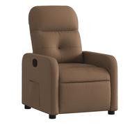 vidaXL Sillón Reclinable, Silla con Respaldo Reposabrazos, Sillón de Relax Descanso TV, Asiento Ajustable para Ancianos, Tela Marrón
