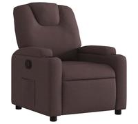 vidaXL Sillón reclinable para televisión con respaldo y reposabrazos – Tela marrón oscuro