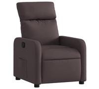 Vidaxl sillón reclinable de tela marrón oscuro