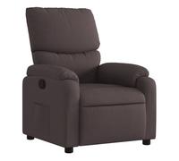 Vidaxl sillón reclinable de tela marrón oscuro