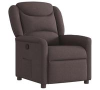 vidaXL Sillón reclinable de Tela marrón Oscuro
