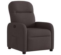 vidaXL Sillón reclinable de Tela marrón Oscuro