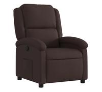 Vidaxl sillón reclinable de tela marrón oscuro