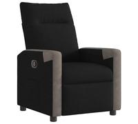 vidaXL Sillón reclinable de Tela Negro, Silla reclinable, sillón reclinable para Ancianos, sillón de sofá, sillón, sillón reclinable para TV