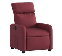 vidaXL Sillón Reclinable Relax con respaldo y reposabrazos, asiento ajustable, tela rojo tinto