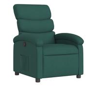 Vidaxl sillón reclinable de tela verde oscuro