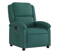 vidaXL Sillón Reclinable, Silla con Respaldo Reposabrazos, Sillón de Televisión Relax Descanso, Asiento para Salón Hogar, Tela Verde Oscuro