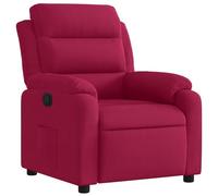 Vidaxl sillón reclinable de terciopelo rojo tinto