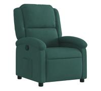 Vidaxl sillón reclinable de terciopelo verde oscuro