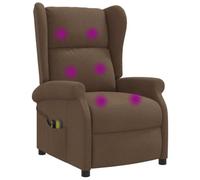 vidaXL Sillón reclinable eléctrico con Respaldo ala Marrón Tela