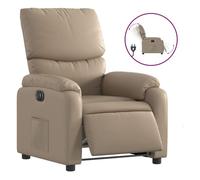 Vidaxl sillón reclinable eléctrico de cuero sintético color capuchino